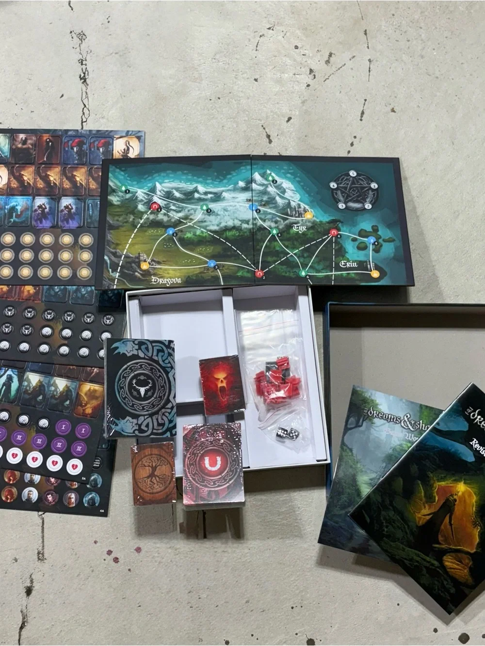 Of Dreams & Shadows Board Game - Dark Fantasy Open Box Factory Sealed Components